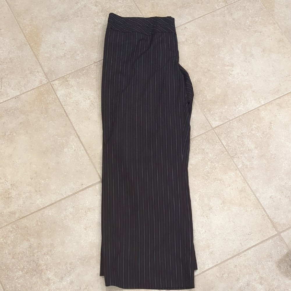 Ashley Stewart Black Pinstripe Dress Pants